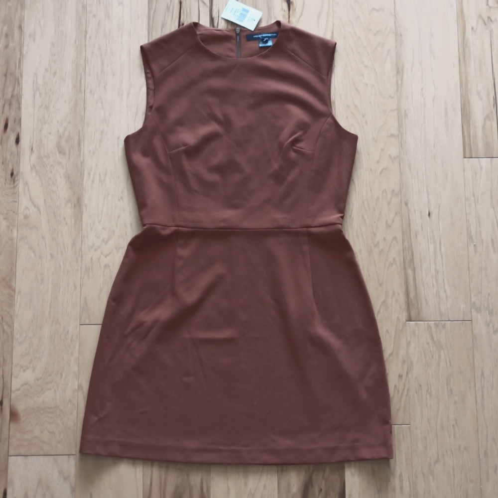French Connection Brown/Orange Sleeveless Mini Dress